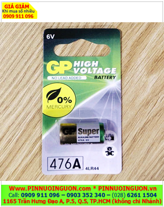 Pin GP 4LR44,A544,476A Super High Votage Alkaline 6V Batery chính hãng (Loại vỉ 1 viên)